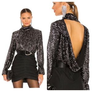 FREE PEOPLE Moonstruck - Sequin adorned exposed back and bell sleeves
